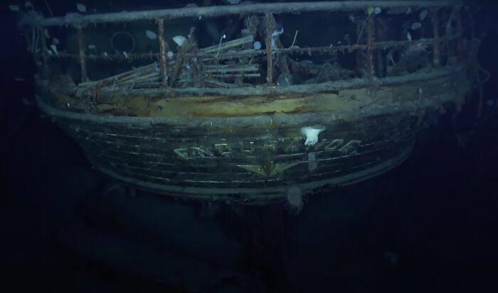 One Of The First Glimpses Of Ernest Shackleton's Ship 'Endurance', Found Last Month After 107 Years At The Bottom Of The Weddell Sea In Antarctica