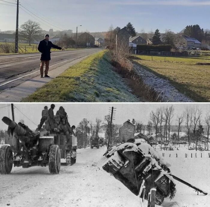 Then And Now. Battle Of The Bulge. 1945-2021