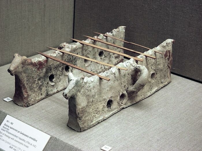 Stone Cooking Supports Used To Grill Skewers Of Meat By Minoans In Santorini, Greece Circa 1600 Bce