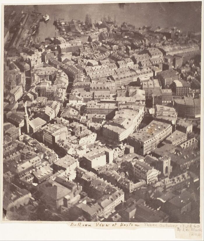 Balloon View Of Boston, 1860. It Is The Oldest Surviving Aerial Photograph