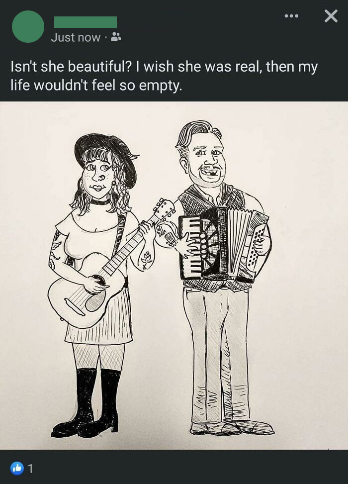 Guy Draws Imaginary GF To Feel Less Lonely…