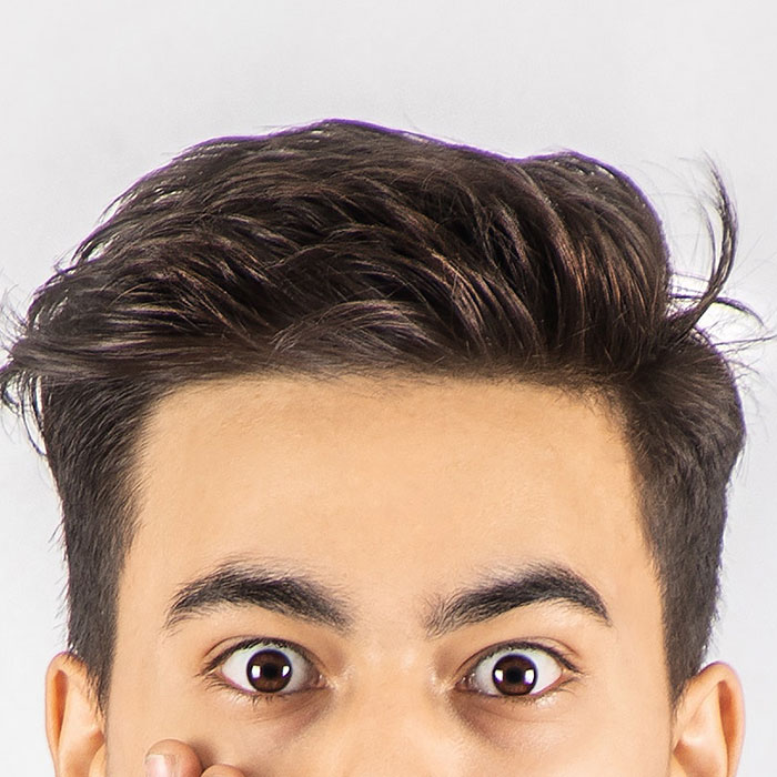 Picture of mans half face