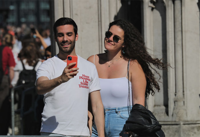 Couple taking a selfie