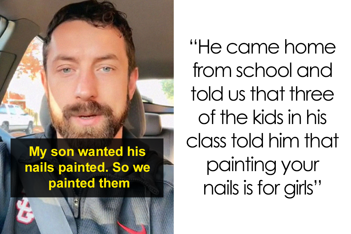 Dad Gets Applauded Online For Standing Up For His Son Who Got Bullied For Wearing  Nail Polish | Bored Panda