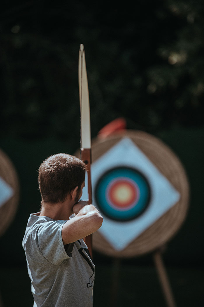 Person learning archery
