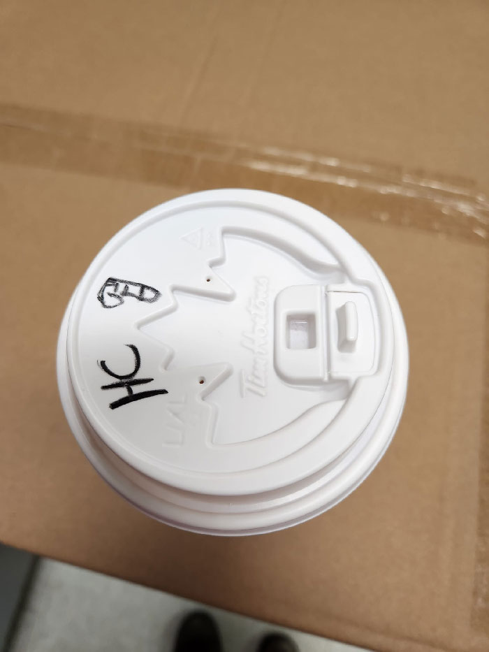 Went To My Local Tim Hortons On My Break Because They Have Candy Cane Hot Chocolate. They Drew A Candy Cane On It. My Coworkers And I And A Few Customers Had A Good Laugh Over This