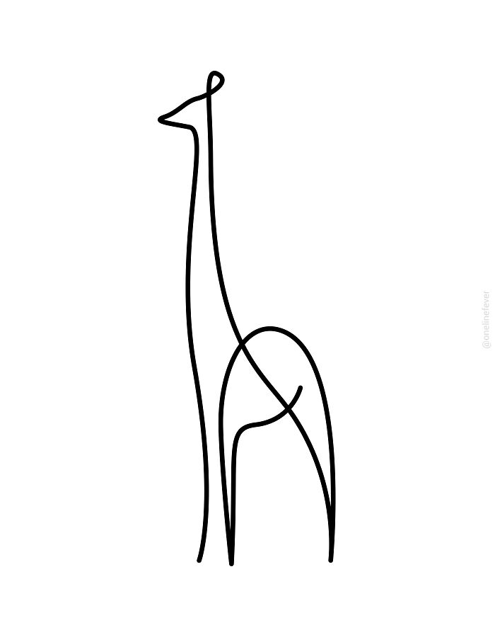 One Line Giraffe