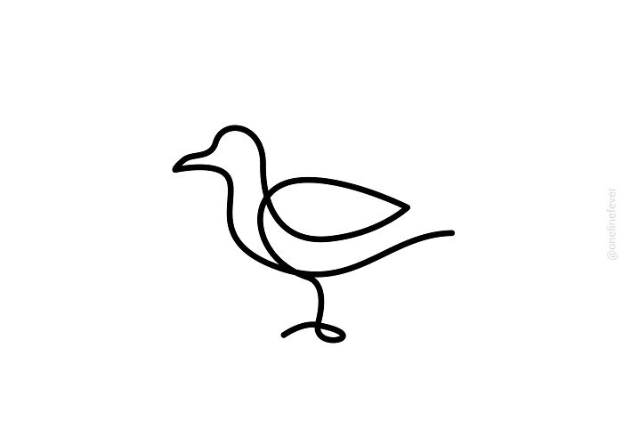 One Line Seagull