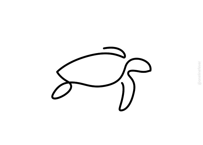 One Line Turtle
