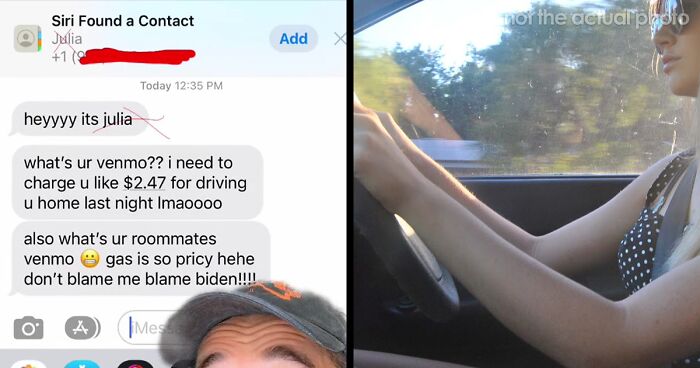 Man Is Confused After Getting A Message From A “Friend Of A Friend” Who Gave Him A Ride Home Asking Him To Pay $2.47 For Gas
