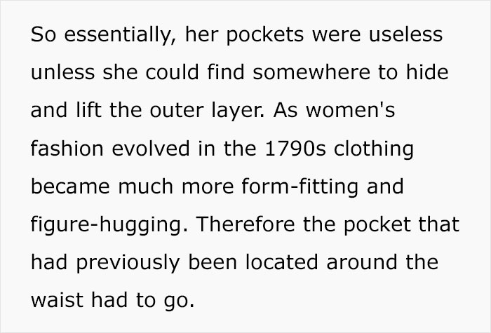 The Truth Behind Why Women’s Clothing Doesn’t Have Pockets, As Shared By This TikTok User The Truth Behind Why Women’s Clothing Doesn’t Have Pockets, As Shared By This TikTok User