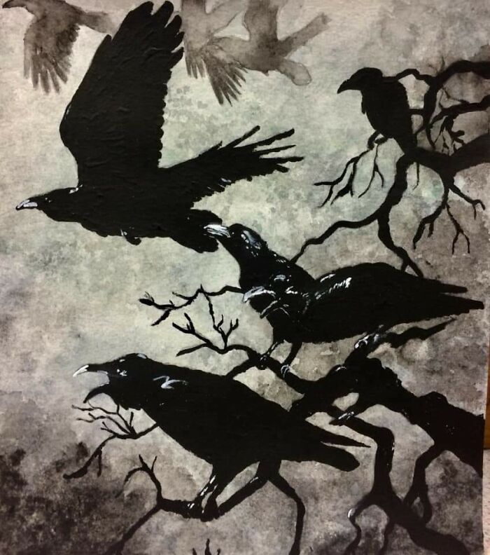 A Painting I Did Of Ravens