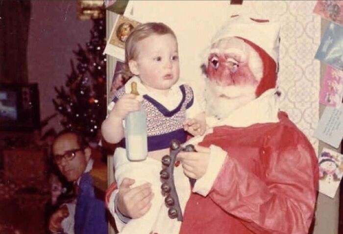 In The 1950s, My Dad’s Relatives Would Take Turns Each Christmas Dressing Up As Santa Claus To Surprise The Kids, Complete With This Not-So-Jolly Rubber Santa Mask