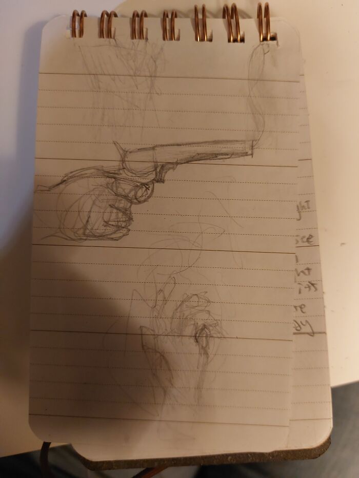 I Don't Tend To Draw Cute Stuff, But I'm Very Proud Of This Decidedly Not Cute Thing. (Tw; Smoking Gun, No Blood)