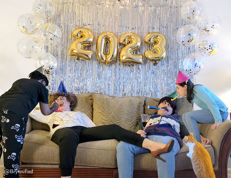 An Awkward Photoshopped Family Calendar For The Year 2023 Of Me, Myself, And I