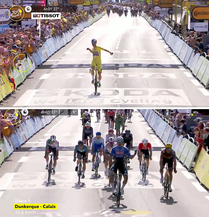 Cyclist At The Tour De France Fails To See Actual Winner Finishing 8 Seconds Before Him