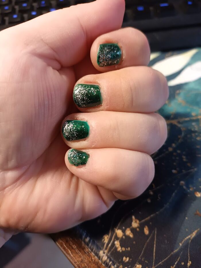 Green And Glitter - Made By Myself And Happy With It!