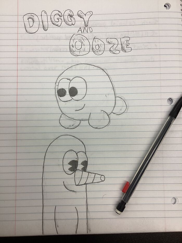 My Cartoon Characters (Diggy Is On The Bottom And Ooze Is On Top, That Might Be A Little Confusing Because Of Where The Names Are Placed)
