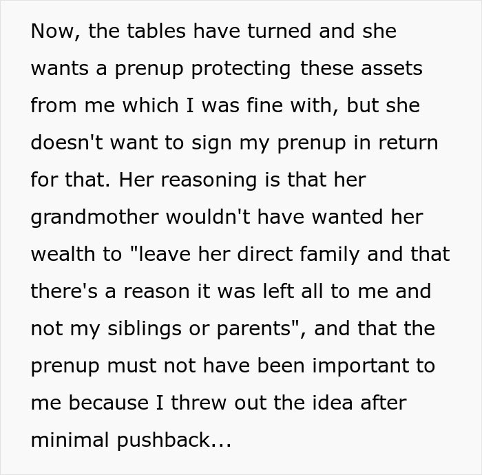 Man Turns To The Internet For Advice After Hypocritical Fiancée Turned Down His Prenup But Demanded He Sign Hers Man Turns To The Internet For Advice After Hypocritical Fiancée Turned Down His Prenup But Demanded He Sign Hers