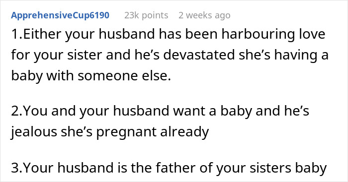 "Husband behaves abnormally when his sister announces pregnancy!"