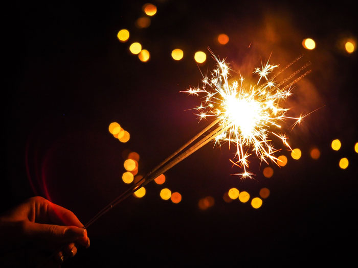close up view of sparklers