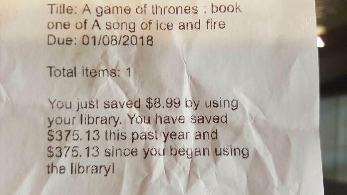 My Library Receipt Shows How Much Money I've Saved