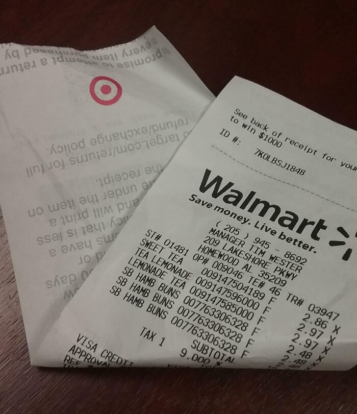 My Walmart Receipt Was Printed On Target Paper
