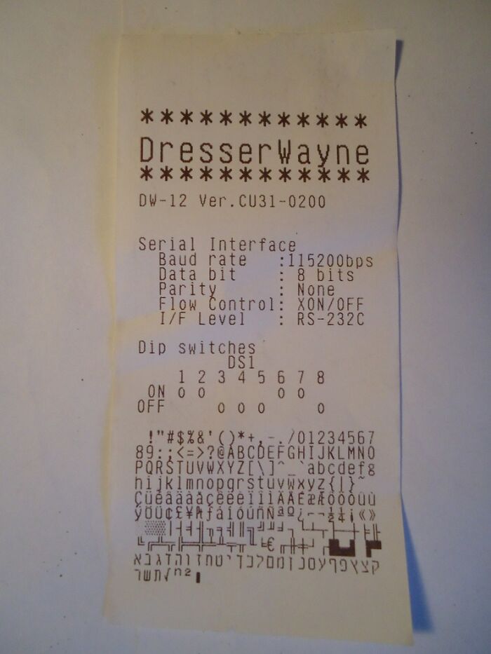 Pressed "No Receipt" On The Gas Pump For The First Time, Got The Machine Program Info And A Bunch Of Alt-Code Characters