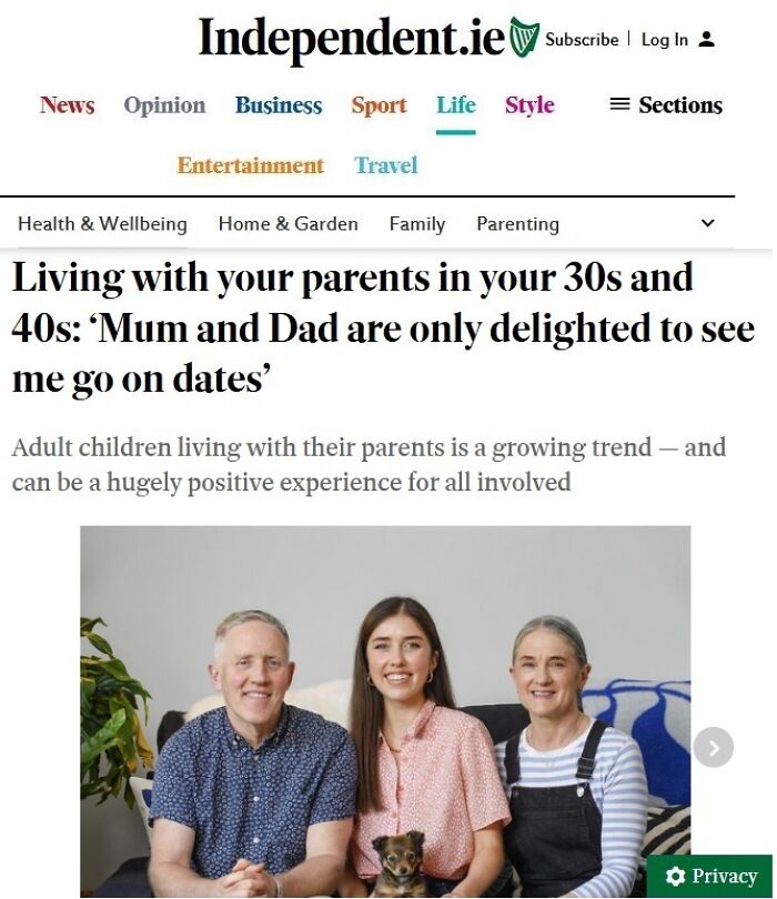 The Independent Still Trying To Make Us Believe That The Housing Crisis Is Not That Bad And That Living At Home With Your Parents At 40 Is Actually A Good Thing. What Is Happening To Our Country?