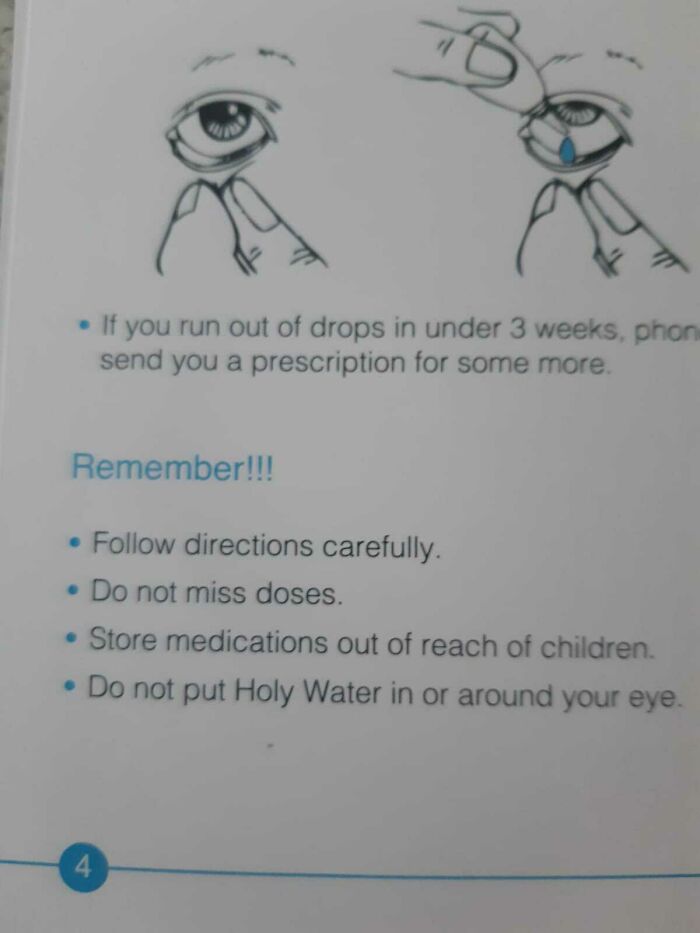 My Mum's Friend Had A Cataract Operation The Other Day, And This Warning Came With Her Eye Drops