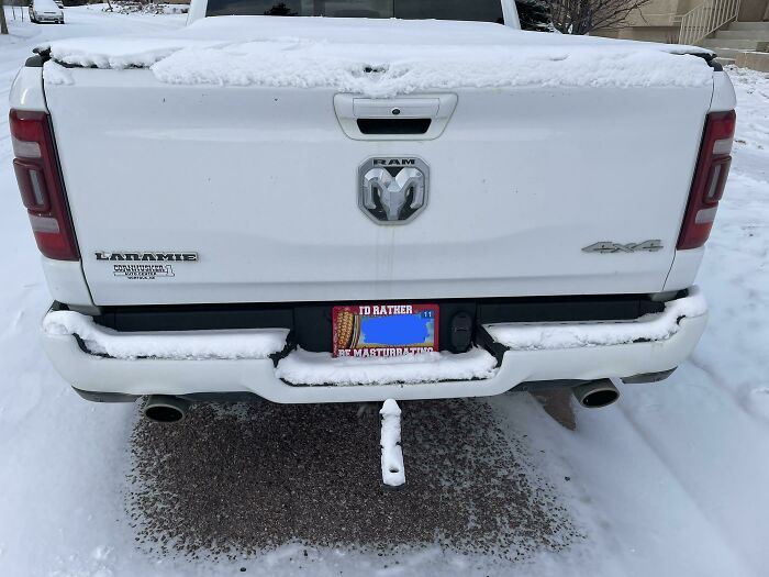 Replaced My Brother’s License Plate Frame As A Surprise Late Christmas Gift