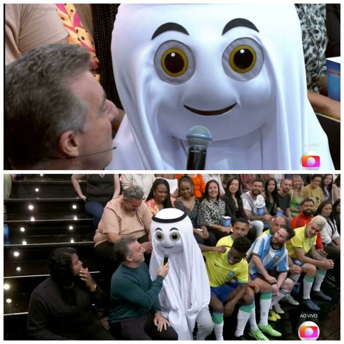 World Cup Mascot, La'eeb, On A TV Show In Brazil