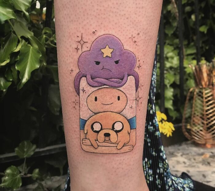 Adventure Time characters tattoo