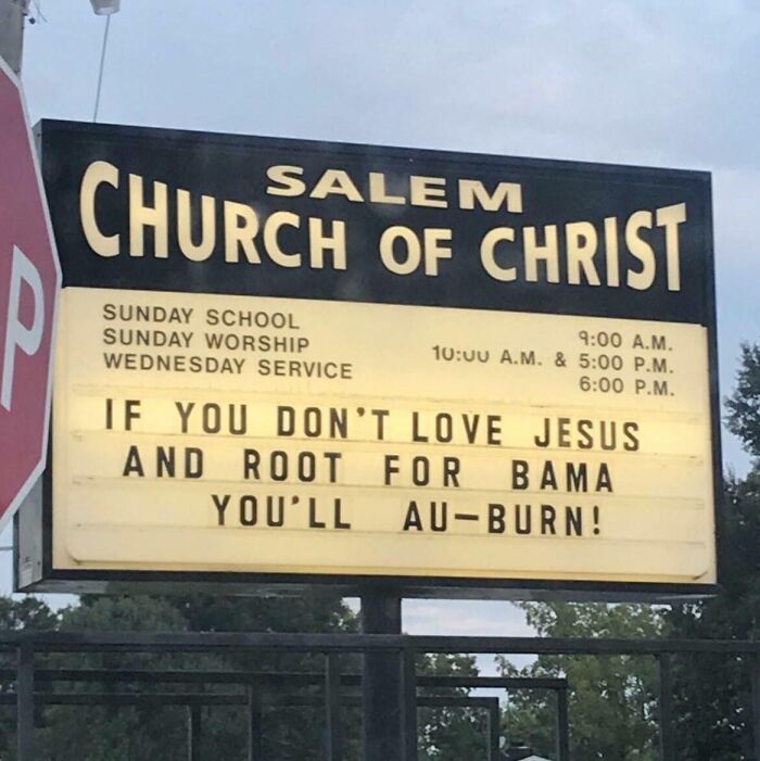 This Church Promises Eternal Damnation For Adjusts Glasses Rooting For Auburn Football