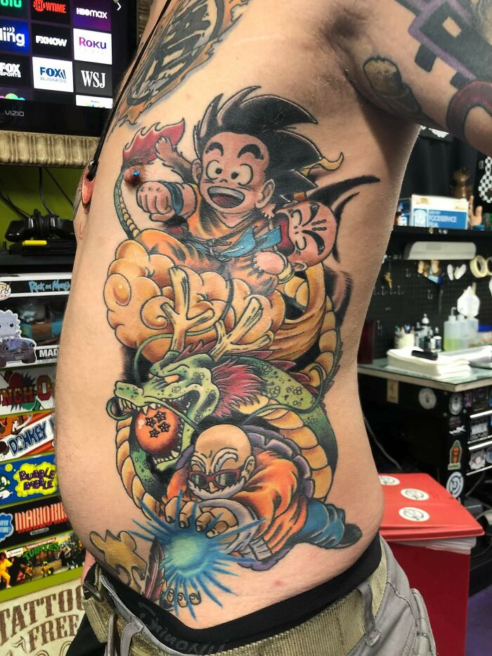 Dragon Ball inspired ribs tattoo