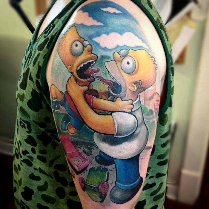 Simpsons Piece Done By Robbie Ripoll At Chapel Of Love Tattoo In Melbourne FL