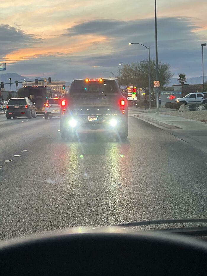 If You Think Blinding-LED Headlights Are Bad, Get A Load Of This Idiot. I Had To Switch Lanes It Was So Bright