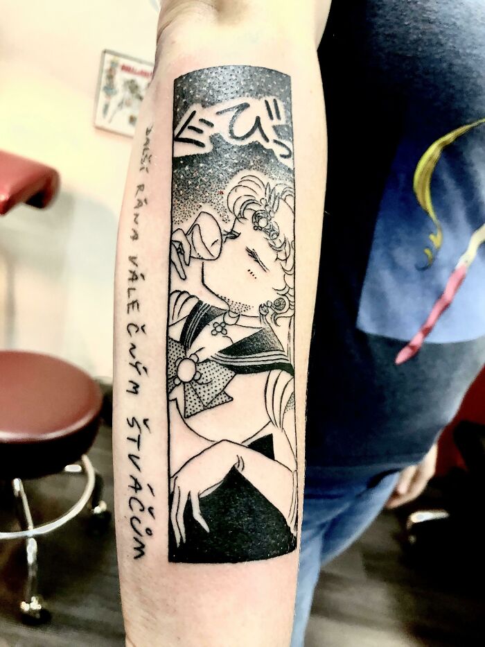Sailor Moon drinking tattoo