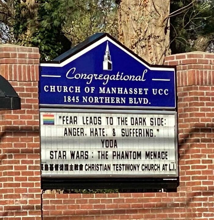 Star Wars Quote On Church Sign. Long Island NY