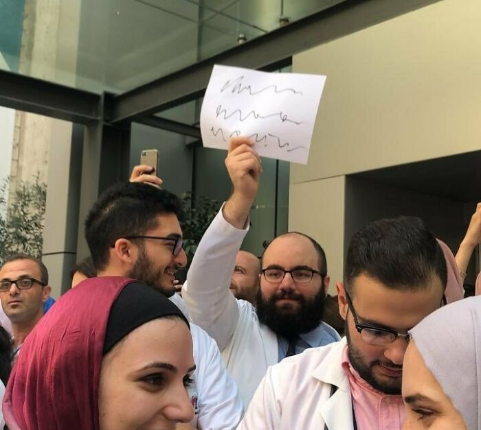 Doctor Protesting In Lebanon