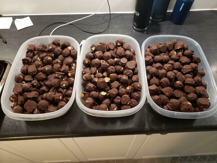 I Made 20,144 Lbs Of Chocolate Peanut Butter Balls For Family And Friends This Christmas