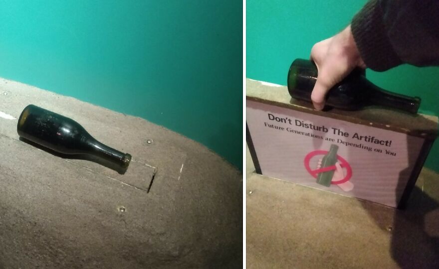 This Sign, Telling You Not To Touch This Bottle, Can Only Be Read By Touching The Bottle