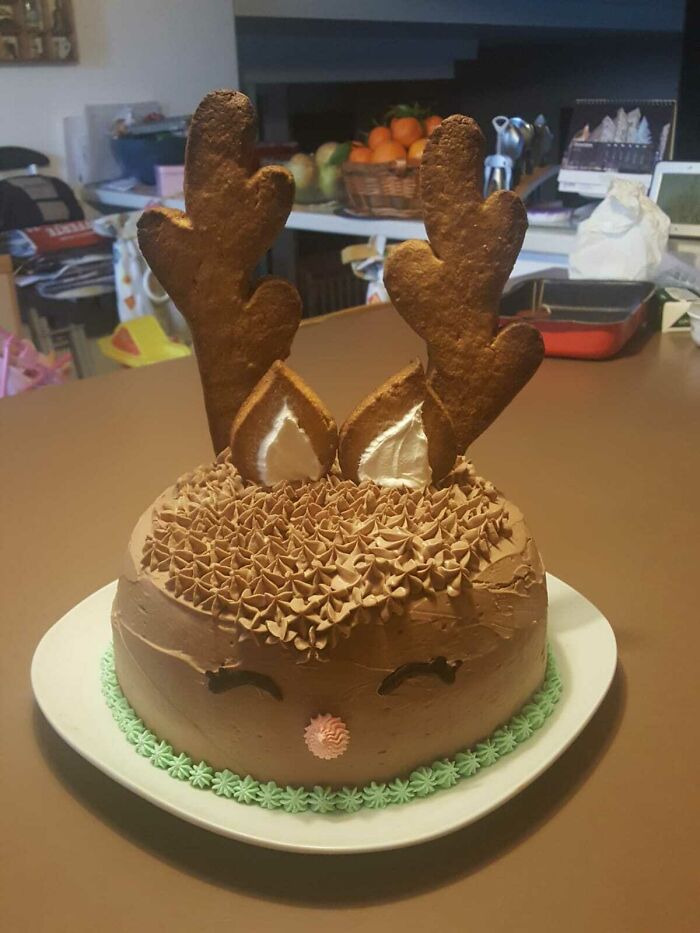 Home-Made Reindeer Christmas Cake