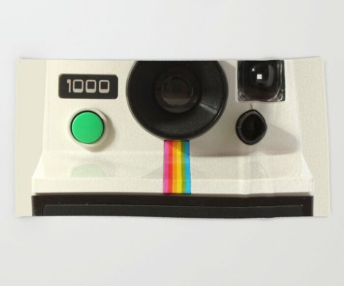 Retro 80's Objects - Instant Camera Beach Towel