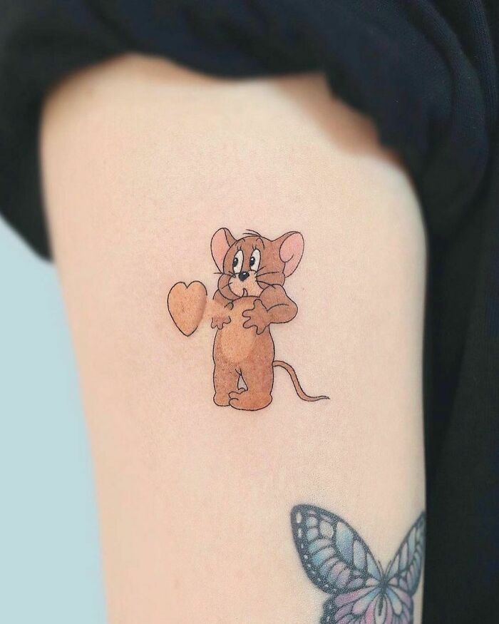 Cute Jerry from Tom and Jerry tattoo