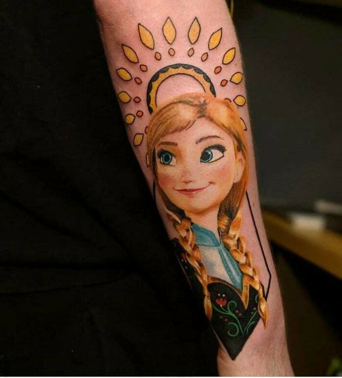 Anna from Frozen arm tattoo