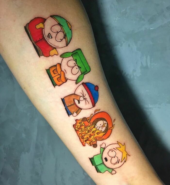 South Park forearm tattoo