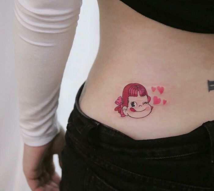 Peko-Chan belly tattoo