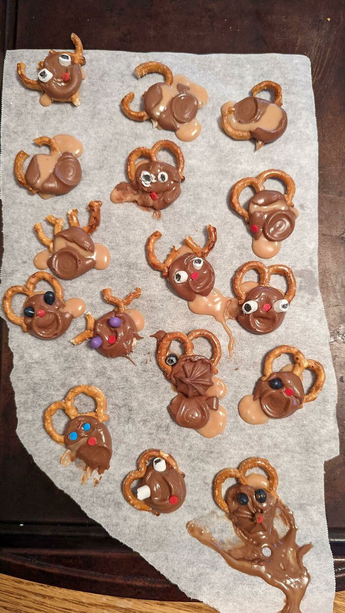 Not All Christmas Cookie Projects Work Out. Exhibit One, Reindeer