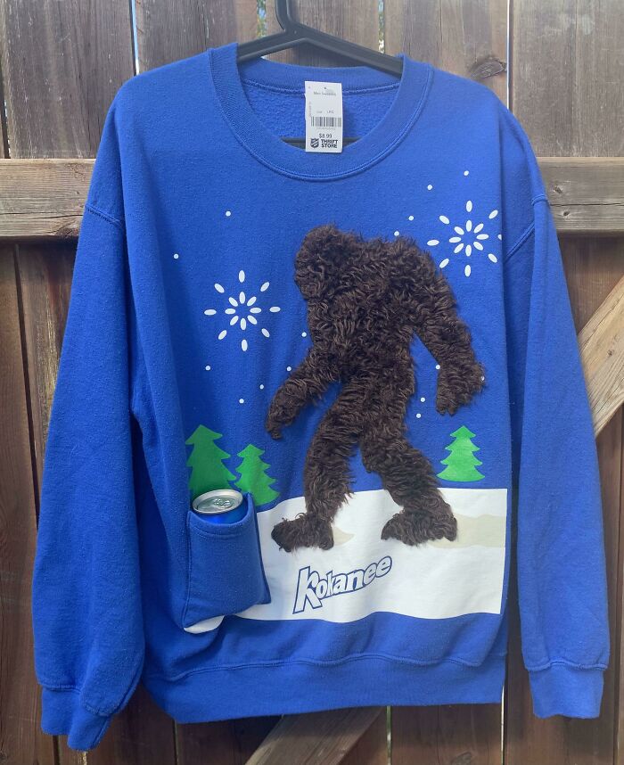 I’ve Been Lucky Over The Past 2 Weeks: 80s-Ish Kokanee Ugly Christmas Sweater (Drink Pocket Included)